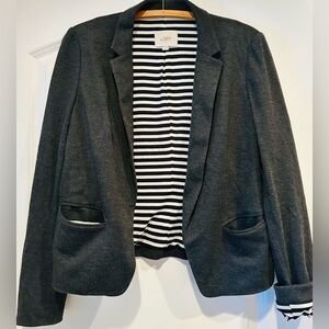 LOFT Black and White Striped Jacket